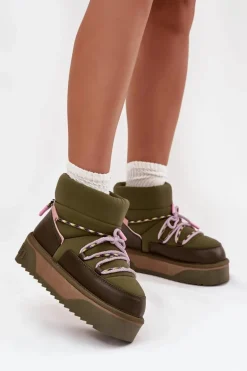 Śniegowce Na Platformie D.Franklin DFSH371015 Khaki