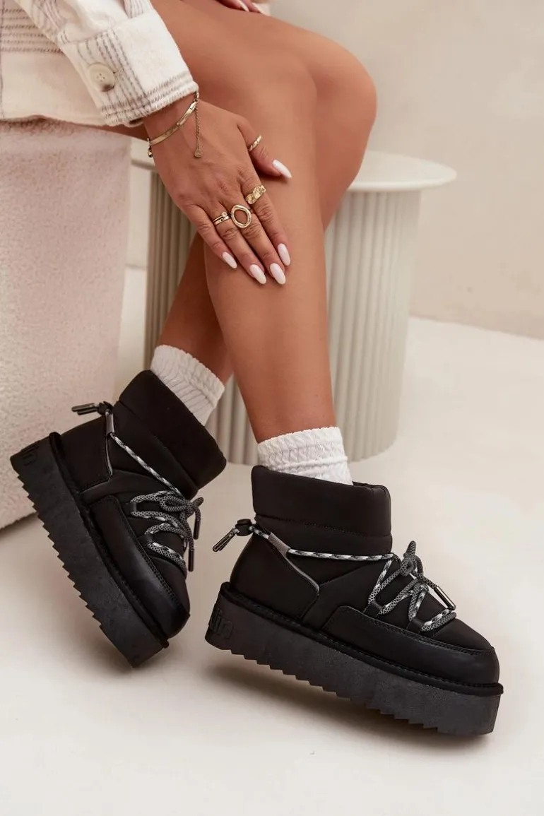 Śniegowce Na Platformie D.Franklin DFSH371015 Czarne