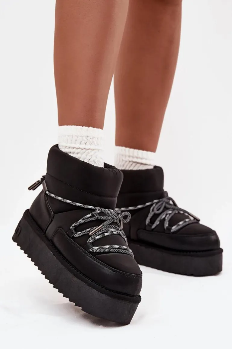 Śniegowce Na Platformie D.Franklin DFSH371015 Czarne