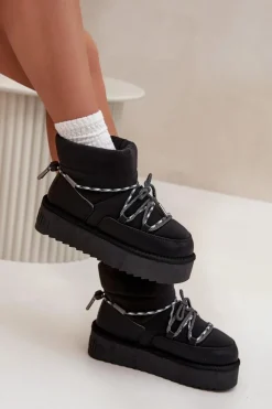 Śniegowce Na Platformie D.Franklin DFSH371015 Czarne