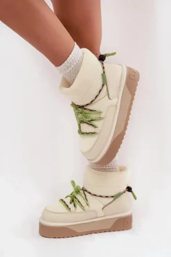 Śniegowce Na Platformie D.Franklin DFSH371015 Jasnobeżowe