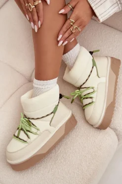 Śniegowce Na Platformie D.Franklin DFSH371015 Jasnobeżowe