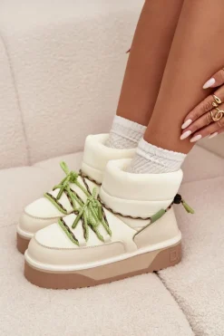 Śniegowce Na Platformie D.Franklin DFSH371015 Jasnobeżowe