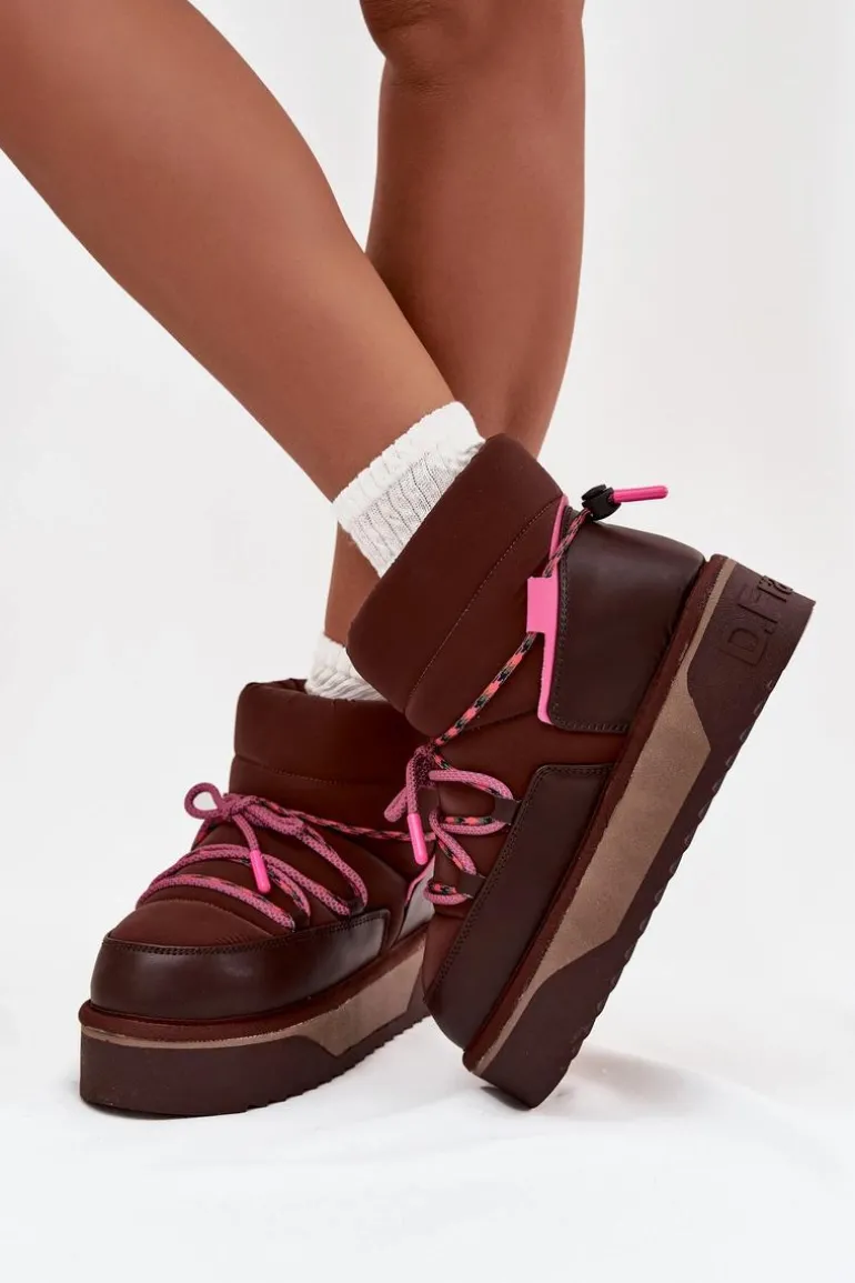 Śniegowce Na Platformie D.Franklin DFSH371015 Czekoladowe