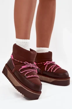 Śniegowce Na Platformie D.Franklin DFSH371015 Czekoladowe