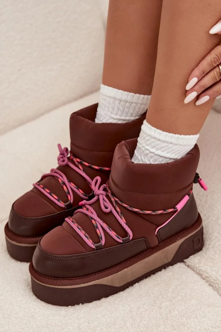 Śniegowce Na Platformie D.Franklin DFSH371015 Czekoladowe