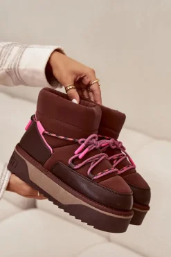 Śniegowce Na Platformie D.Franklin DFSH371015 Czekoladowe