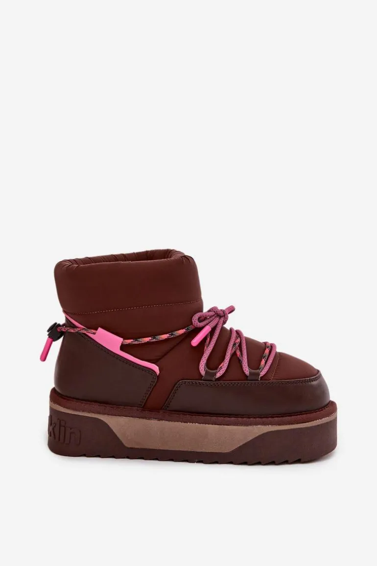 Śniegowce Na Platformie D.Franklin DFSH371015 Czekoladowe