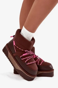 Śniegowce Na Platformie D.Franklin DFSH371015 Czekoladowe