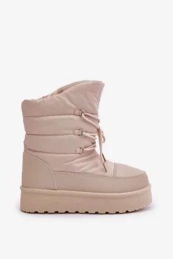 Śniegowce Na Platformie Na Zamek Big Star OO274885 Beżowe
