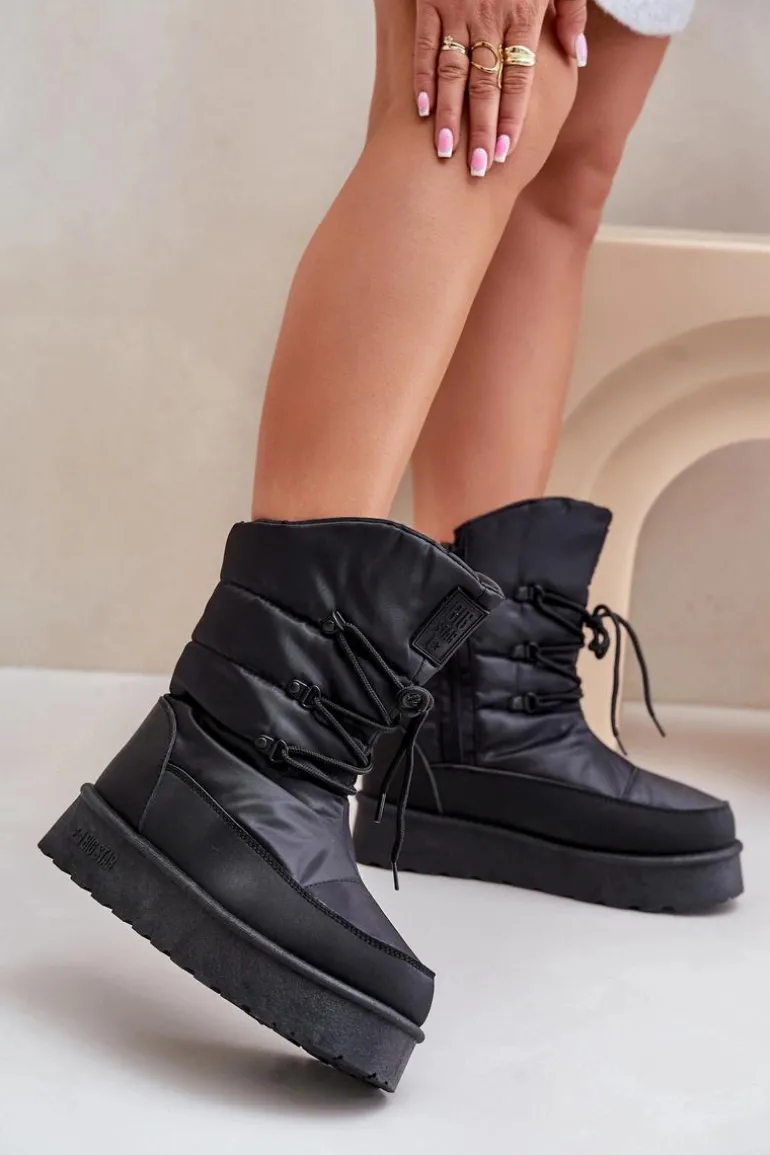 Śniegowce Na Platformie Na Zamek Big Star OO274884 Czarne