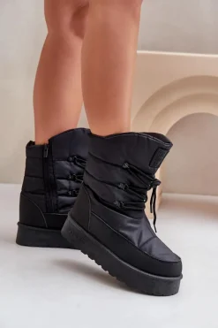 Śniegowce Na Platformie Na Zamek Big Star OO274884 Czarne