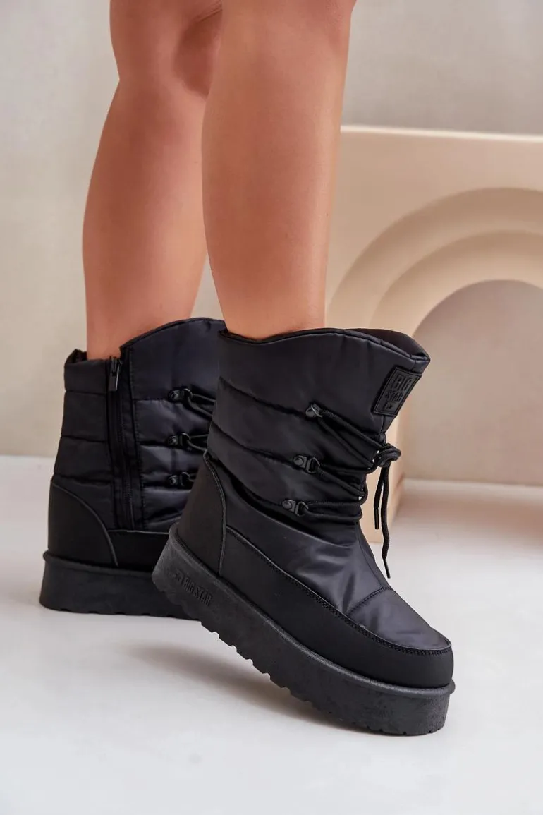 Śniegowce Na Platformie Na Zamek Big Star OO274884 Czarne