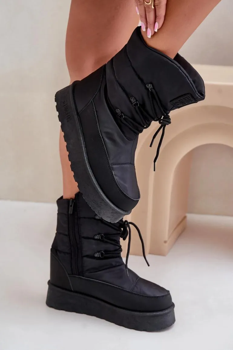 Śniegowce Na Platformie Na Zamek Big Star OO274884 Czarne