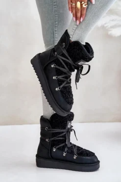 Śniegowce Na Platformie Wegańskie D.Franklin DFSH370004 Czarne