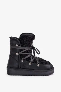 Śniegowce Na Platformie Wegańskie D.Franklin DFSH370004 Czarne