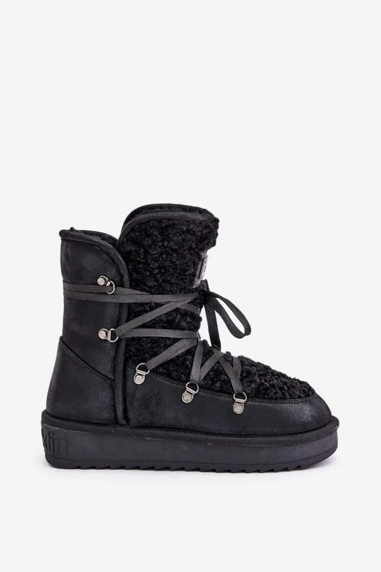 Śniegowce Na Platformie Wegańskie D.Franklin DFSH370004 Czarne