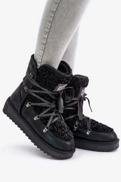 Śniegowce Na Platformie Wegańskie D.Franklin DFSH370004 Czarne