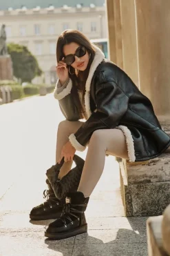 Śniegowce Na Platformie Wegańskie D.Franklin DFSH370004 Czarne