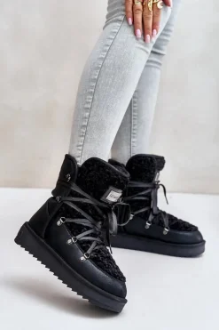 Śniegowce Na Platformie Wegańskie D.Franklin DFSH370004 Czarne