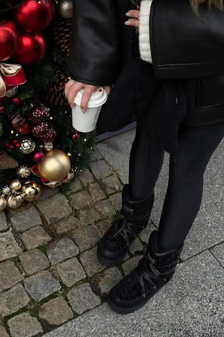 Śniegowce Na Platformie Wegańskie D.Franklin DFSH370004 Czarne