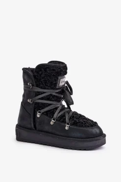 Śniegowce Na Platformie Wegańskie D.Franklin DFSH370004 Czarne