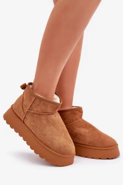 Śniegowce Na Platformie Z Eko Zamszu Camel Vlivana