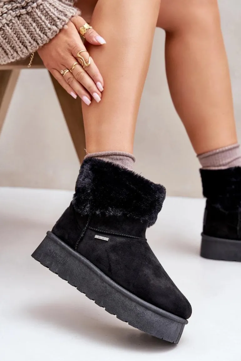 Śniegowce Na Platformie Z Futerkiem Big Star OO274A108 Czarne