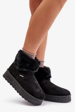 Śniegowce Na Platformie Z Futerkiem Big Star OO274A108 Czarne