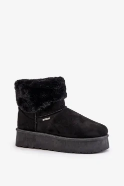 Śniegowce Na Platformie Z Futerkiem Big Star OO274A108 Czarne