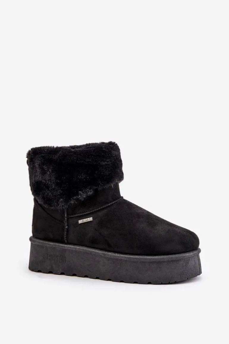Śniegowce Na Platformie Z Futerkiem Big Star OO274A108 Czarne