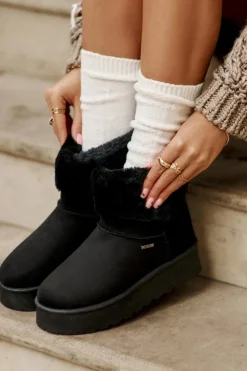 Śniegowce Na Platformie Z Futerkiem Big Star OO274A108 Czarne