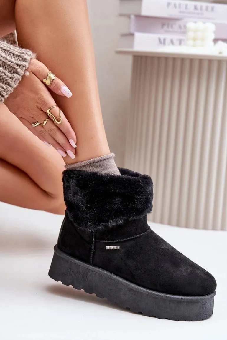 Śniegowce Na Platformie Z Futerkiem Big Star OO274A108 Czarne