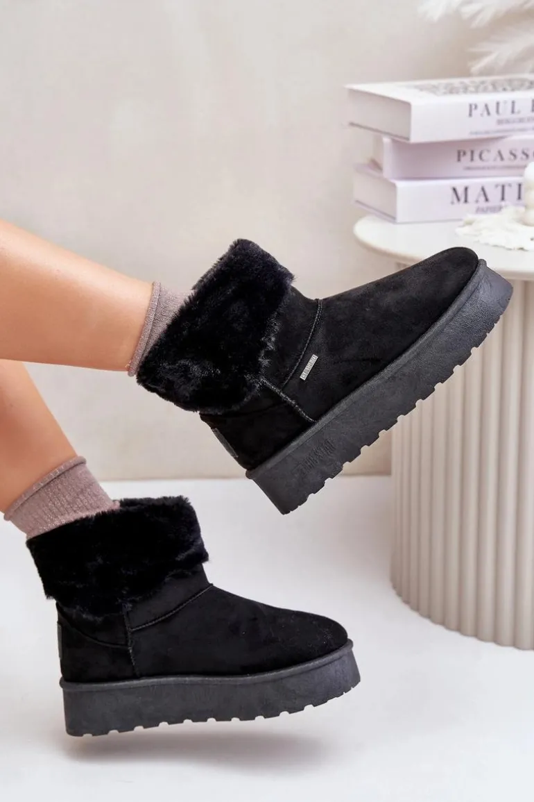 Śniegowce Na Platformie Z Futerkiem Big Star OO274A108 Czarne