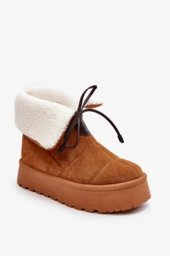 Śniegowce Na Platformie Z Kożuchem Camel Olimuka