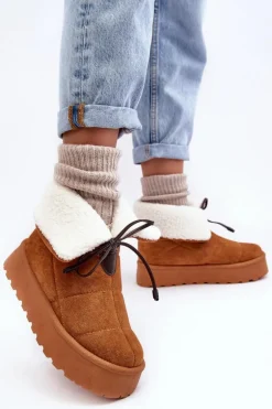 Śniegowce Na Platformie Z Kożuchem Camel Olimuka