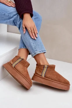 Śniegowce Na Platformie Ze Wzorem Camel Udra