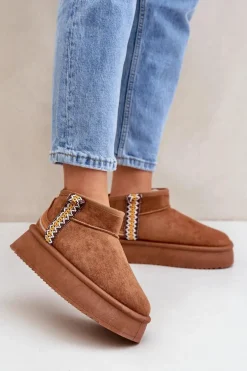 Śniegowce Na Platformie Ze Wzorem Camel Udra