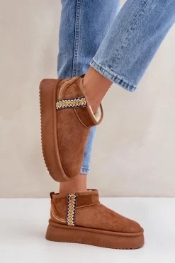 Śniegowce Na Platformie Ze Wzorem Camel Udra