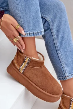 Śniegowce Na Platformie Ze Wzorem Camel Udra