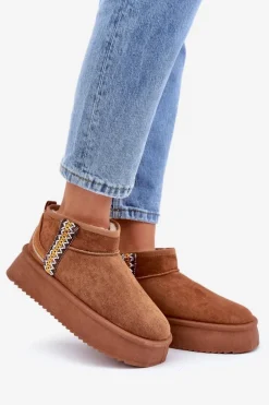 Śniegowce Na Platformie Ze Wzorem Camel Udra