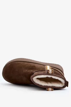 Śniegowce Na Platformie Ze Wzorem Ciemnozielone Udra