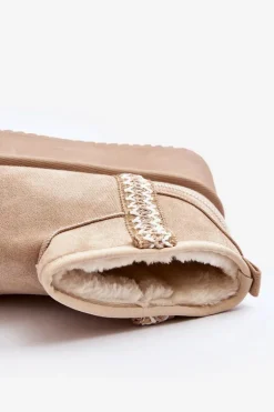 Śniegowce Na Platformie Ze Wzorem Beżowe Udra