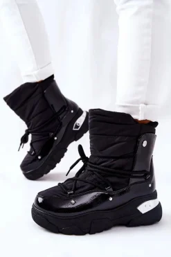 Śniegowce Ocieplane Futerkiem Czarne Holys