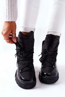 Śniegowce Ocieplane Futerkiem Czarne Holys