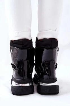 Śniegowce Ocieplane Futerkiem Czarne Holys