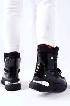 Śniegowce Ocieplane Futerkiem Czarne Holys