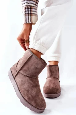 Śniegowce Ocieplane Futerkiem Brązowe Vicandi