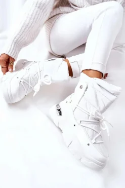 Śniegowce Ocieplane Futerkiem Białe Holys