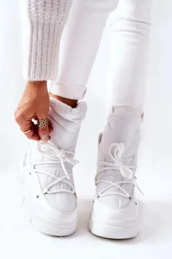 Śniegowce Ocieplane Futerkiem Białe Holys